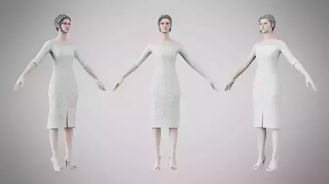 Dress 14 Whimsical Ocean Garden Low-poly 3D model