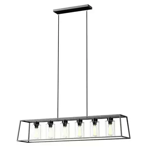 Rectangle Chandelier Low-poly 3D model