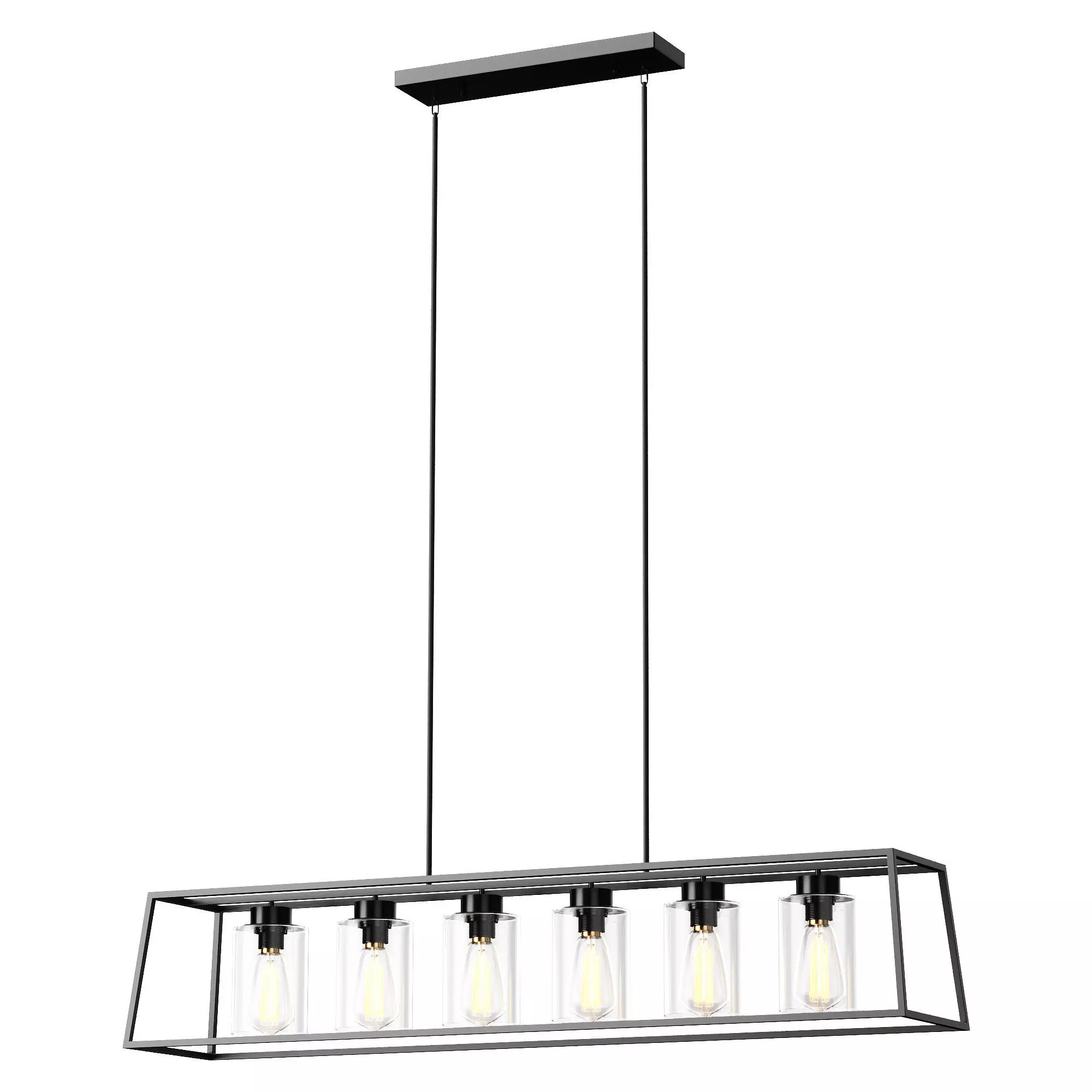 Rectangle Chandelier Low-poly 3D model