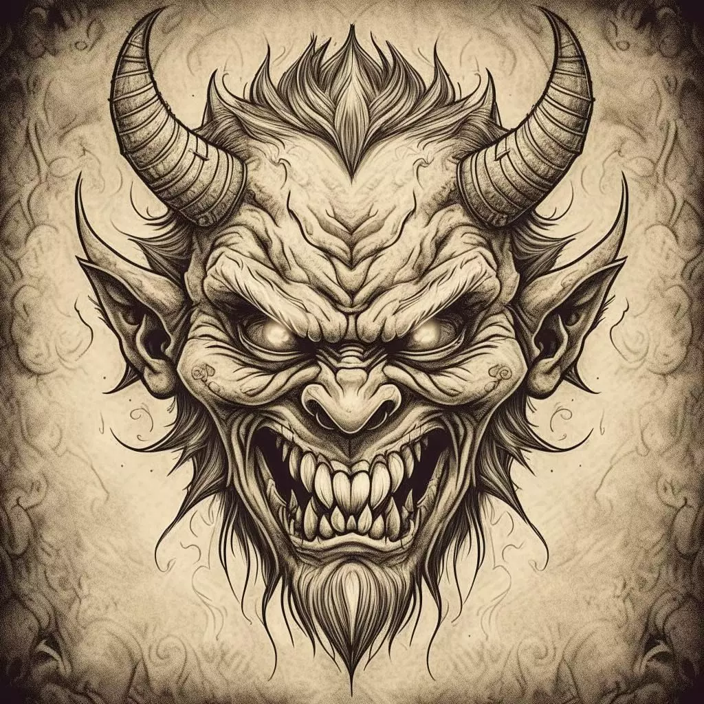 Evil Demon Face Pendant 3D Model for Hip Hop Jewelry 3D print model