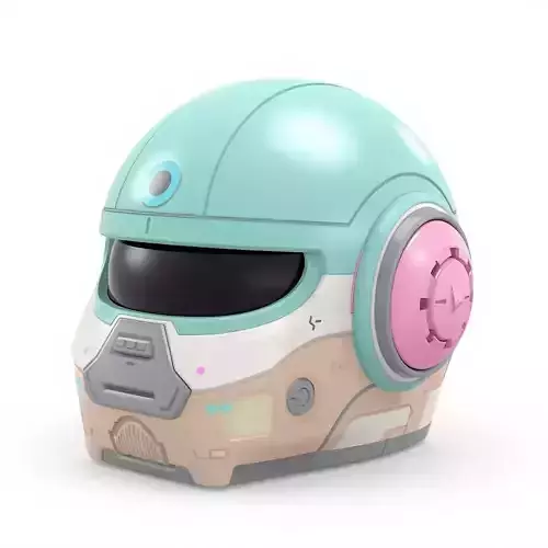 Chibi Robot Helmet Toy 3D Model