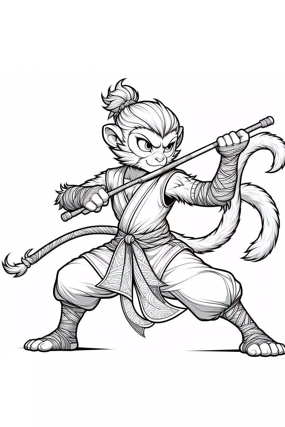 Monkey Warrior Staff Pendant 3D Model for Hip Hop Jewelry 3D print model