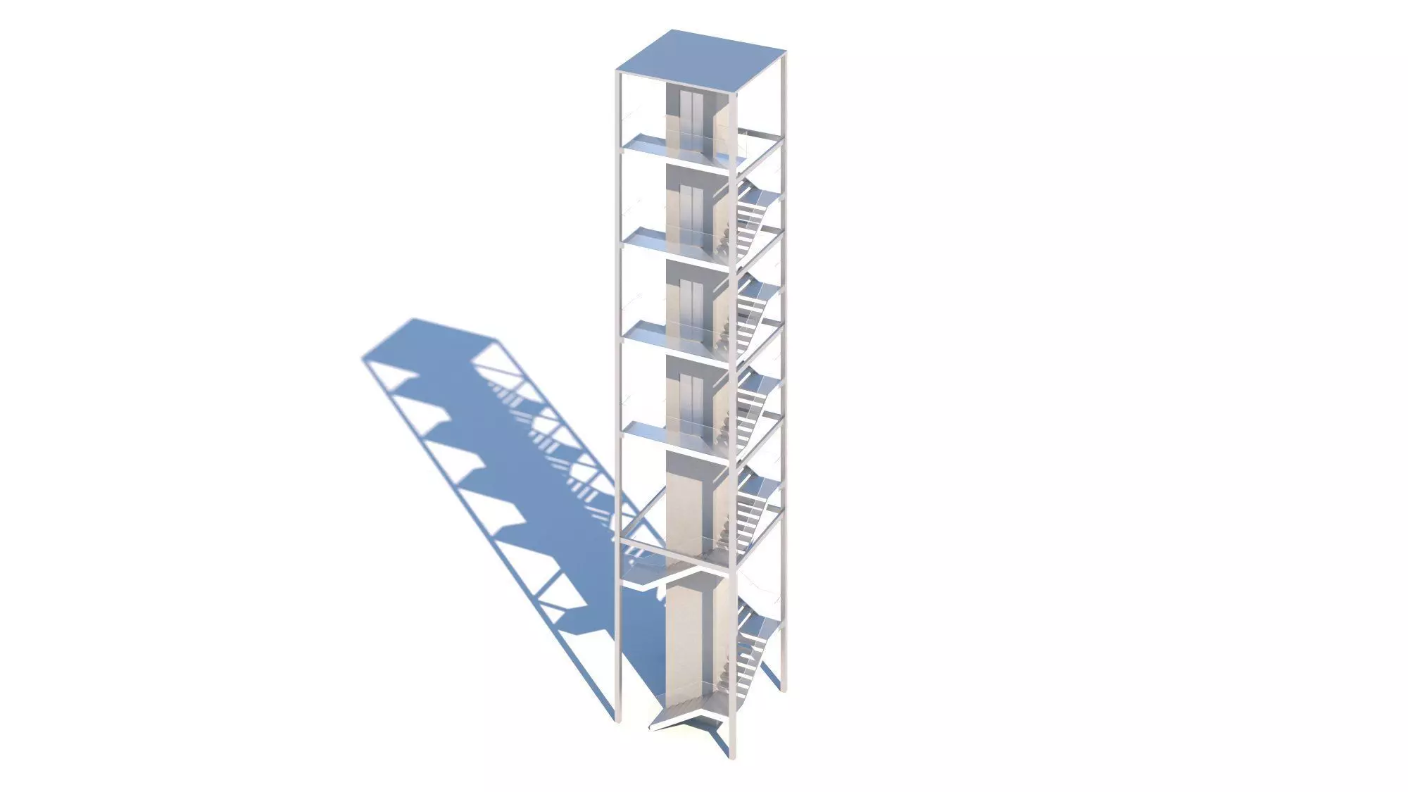 Staircase with Elevator Free 3D model