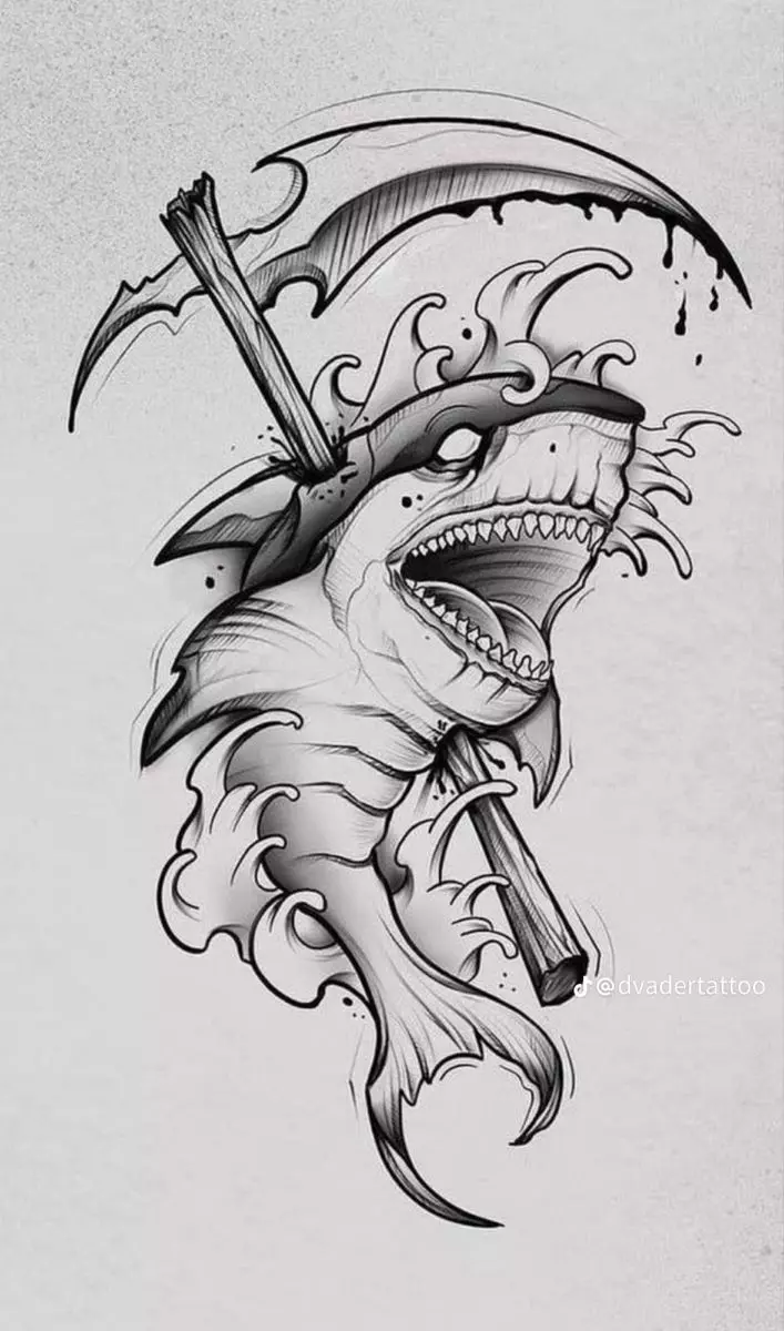 Reaper Fish Monster Pendant 3D Model for Hip Hop Jewelry 3D print model