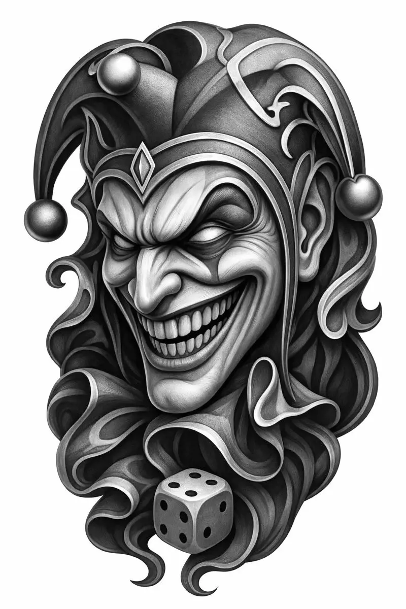 Evil Jester Face Pendant 3D Model for Hip Hop Jewelry 3D print model