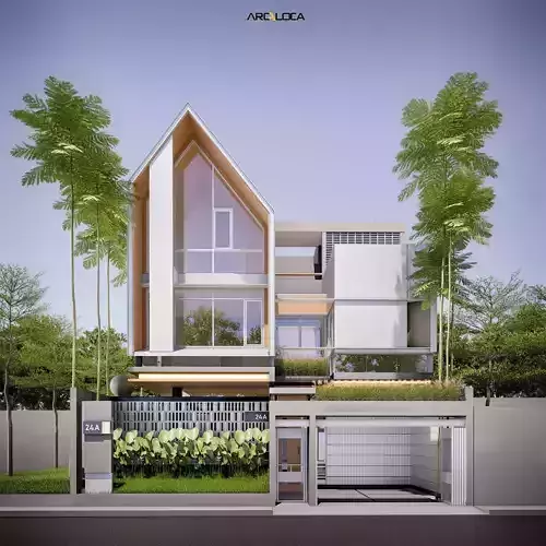 Modern Tropic House 3D Model Contemporary Design 2 Facade 3D model 7