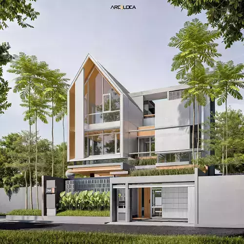 Modern Tropic House 3D Model Contemporary Design 2 Facade 3D model 6