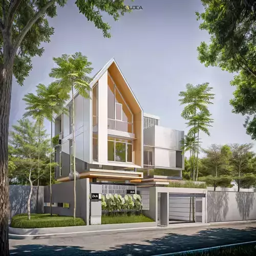 Modern Tropic House 3D Model Contemporary Design 2 Facade 3D model 5