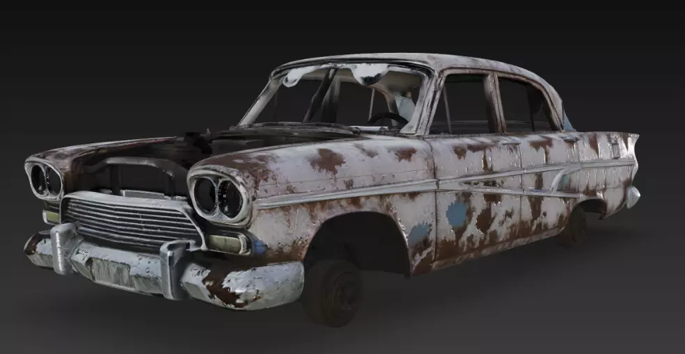 Old Rugged Car 3D model
