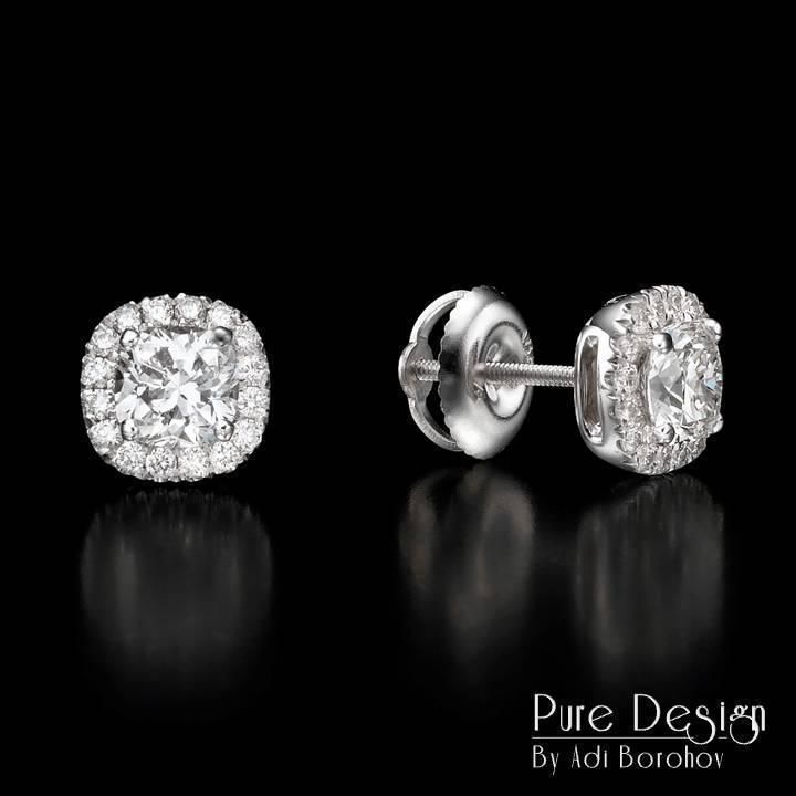 Cushion Cut Earrrings 3D print model_2