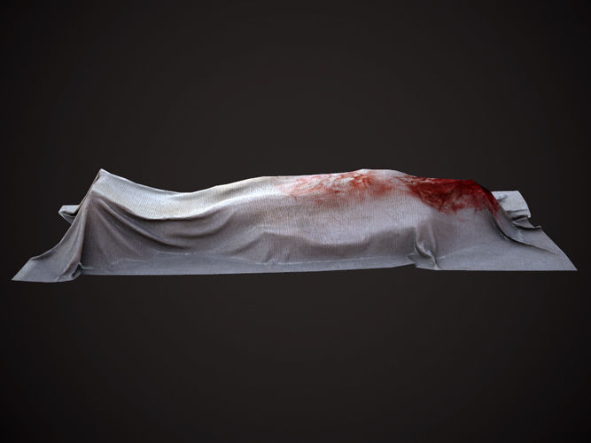 Dead Man under cloth Low-poly 3D model
