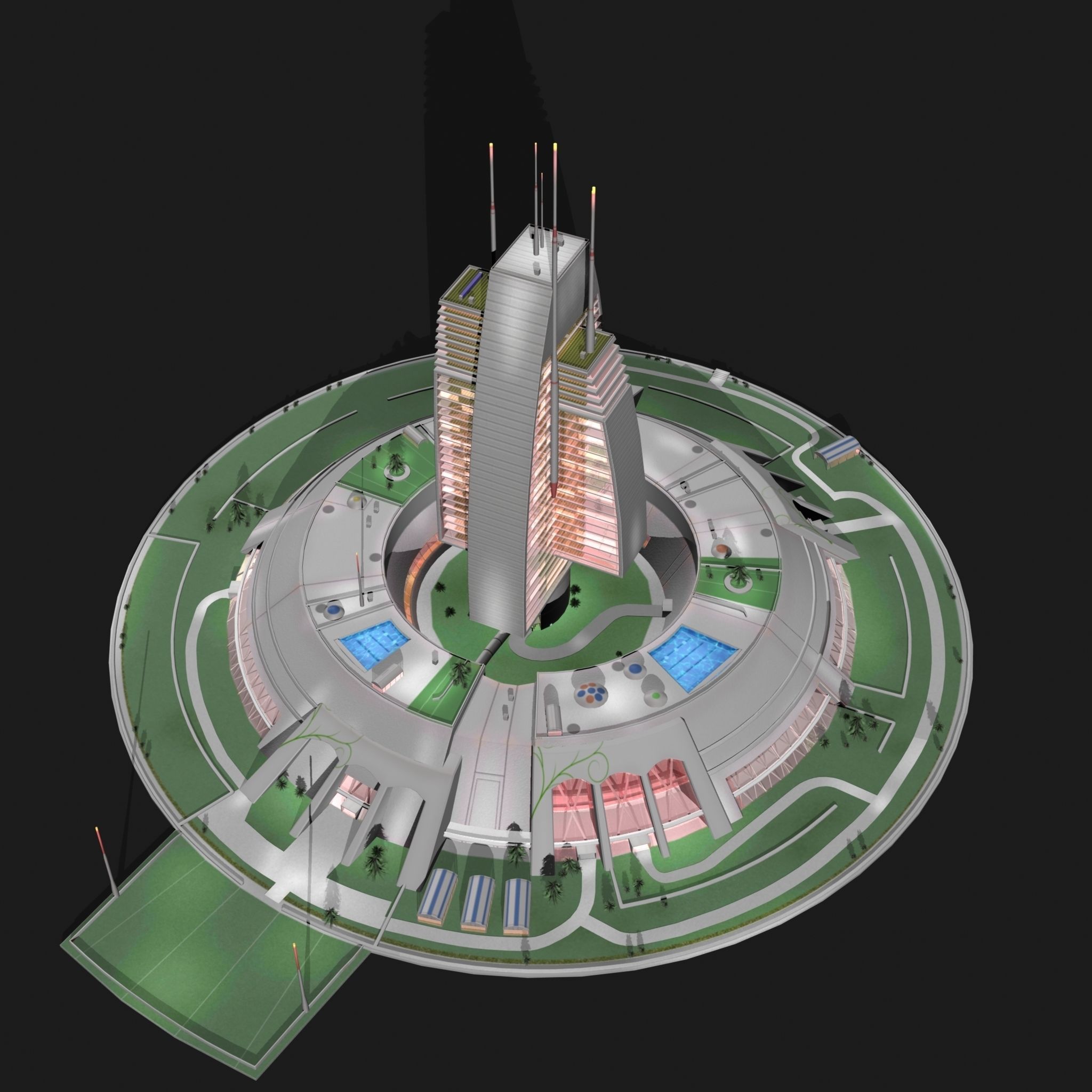 Berkey Tower 3D model_5