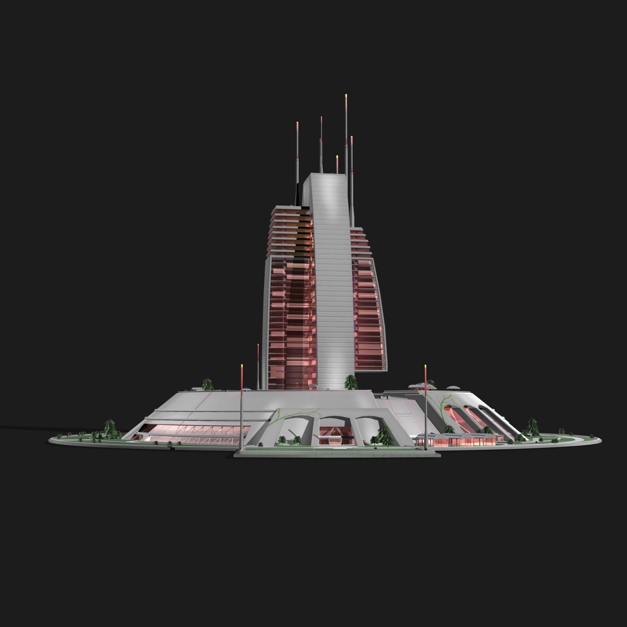Berkey Tower 3D model_4