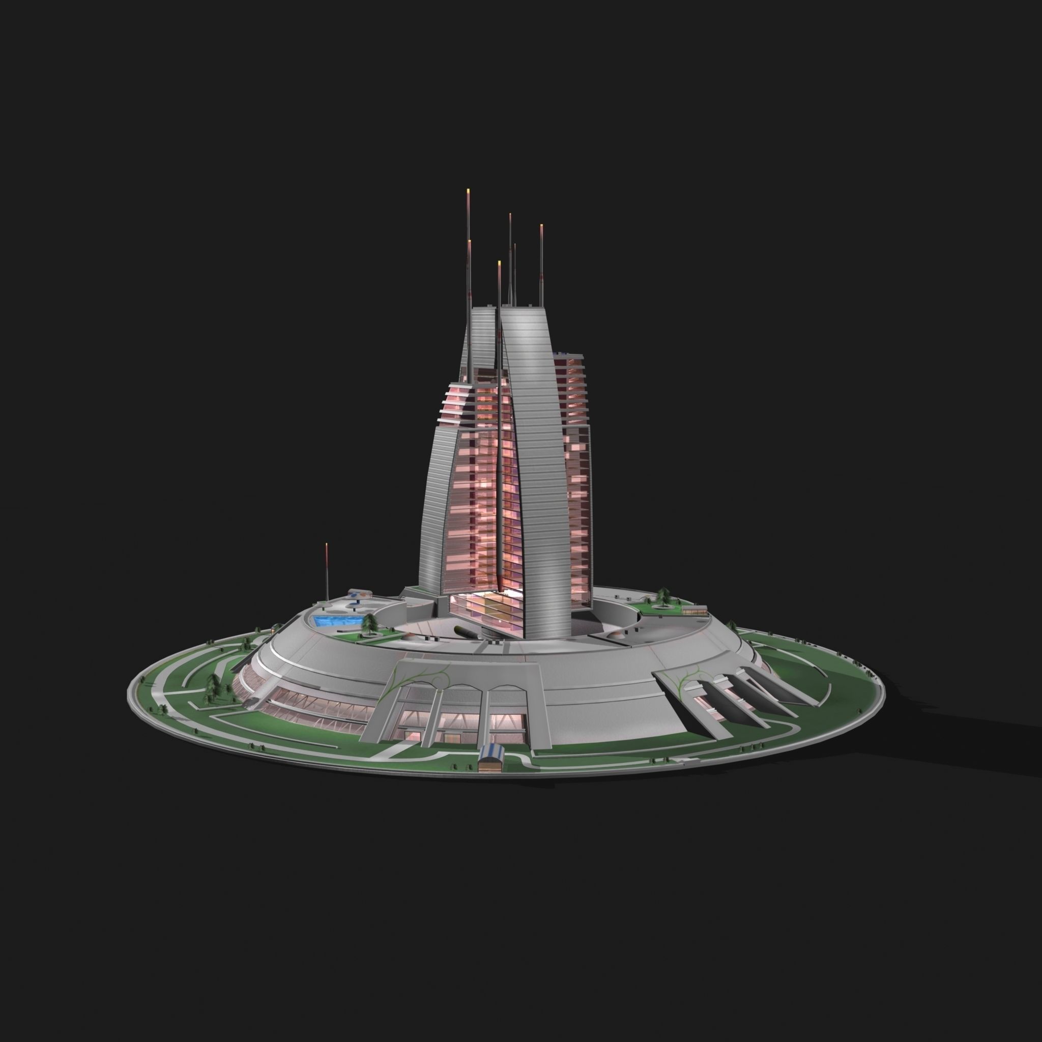 Berkey Tower 3D model_2
