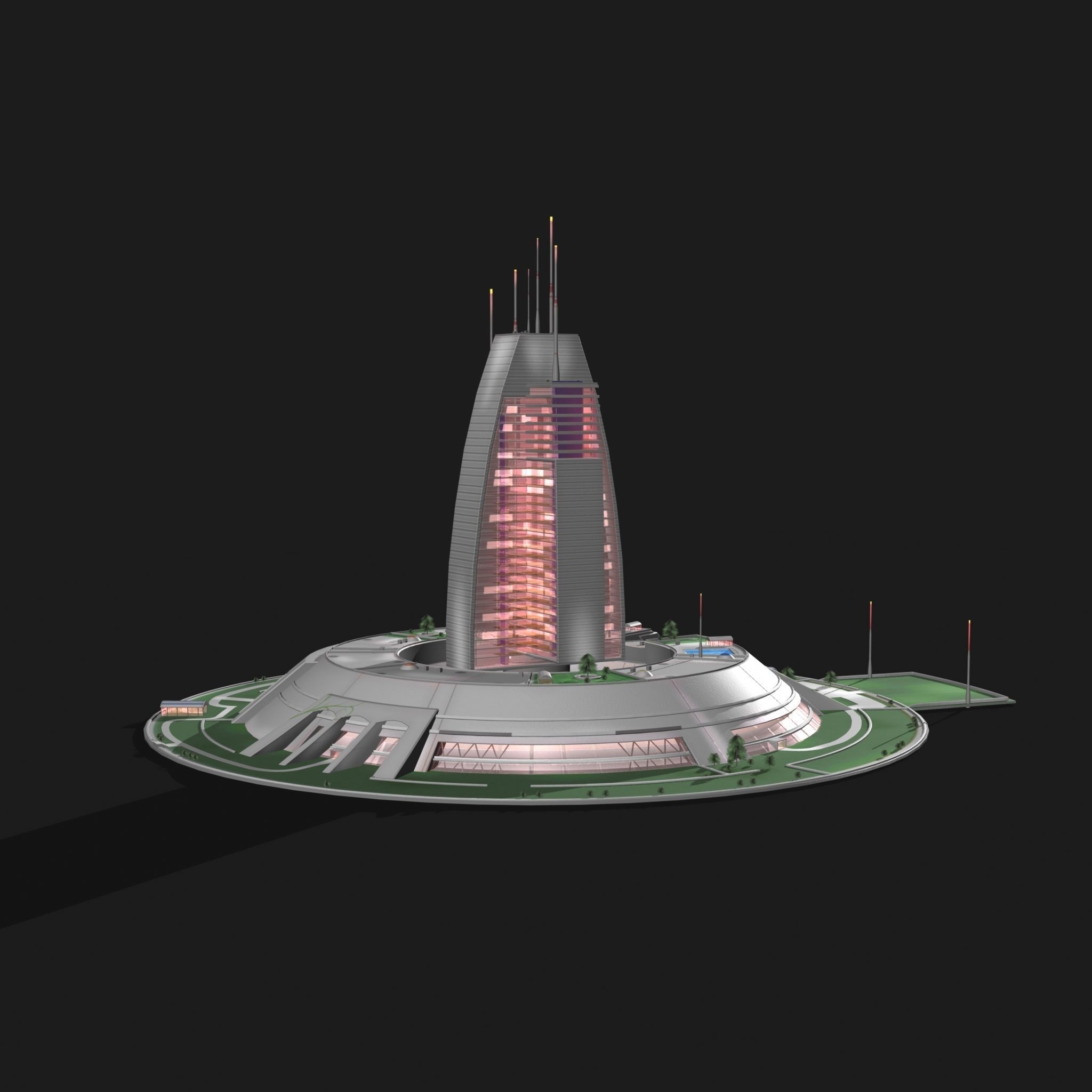 Berkey Tower 3D model_3