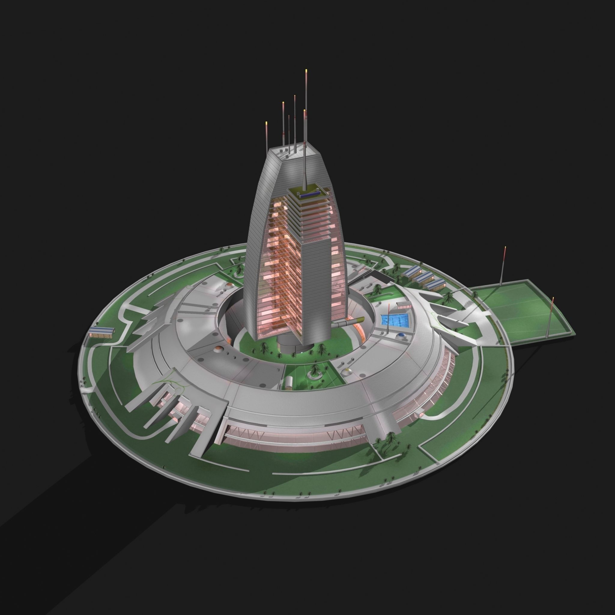Berkey Tower 3D model_6