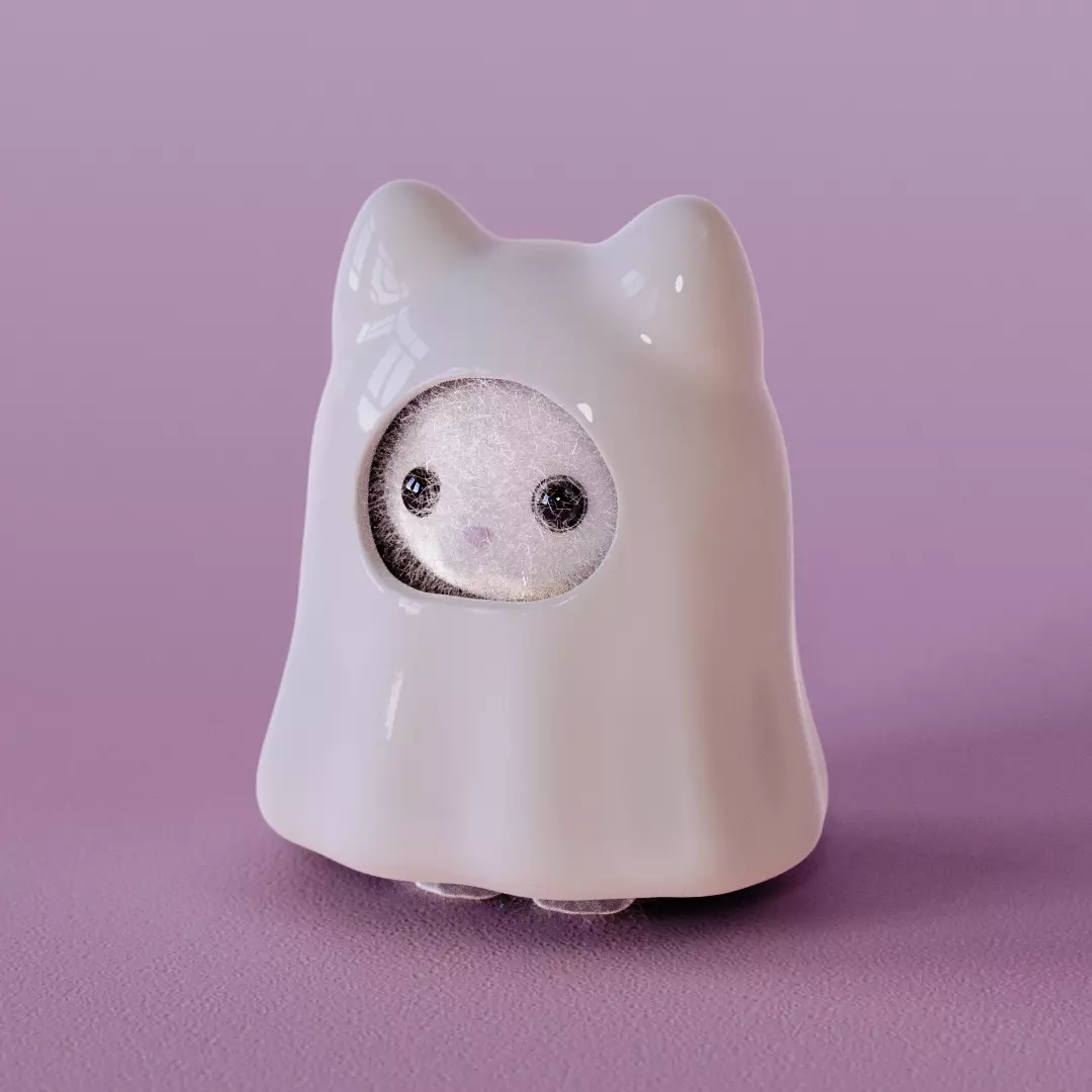 Calico Critters or Sylvanian Families Ghost Cat 3D Print Model 3D print model
