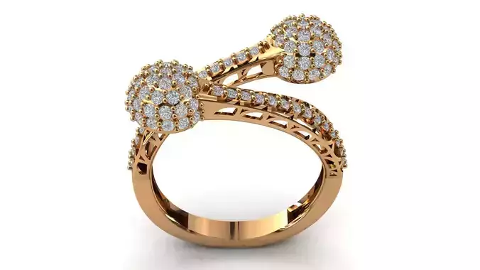 Women Rings Modern Filigree Double Head Rings Jewelry Women Ring
