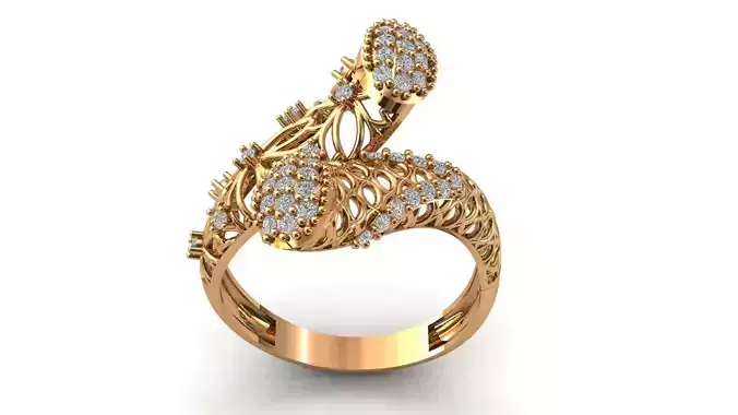 Women Rings Modern Filigree Double Head Rings Jewelry Women Ring
