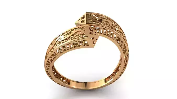 Women Rings Modern Filigree Double Head Rings Jewelry Women Ring