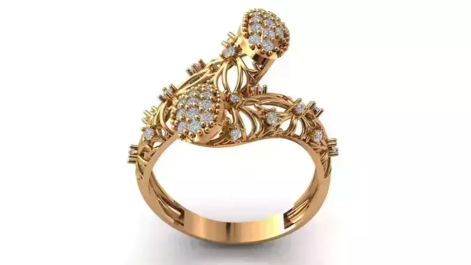 Women Rings Modern Filigree Double Head Rings Jewelry Women Ring