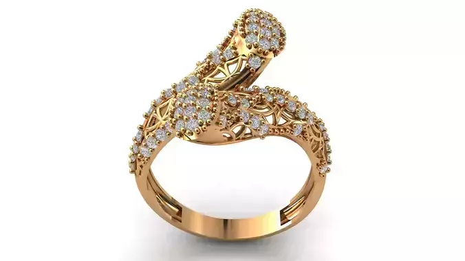 Women Rings Modern Filigree Double Head Rings Jewelry Women Ring