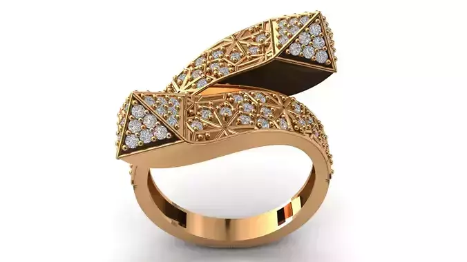 Women Rings Modern Filigree Double Head Rings Jewelry Women Ring