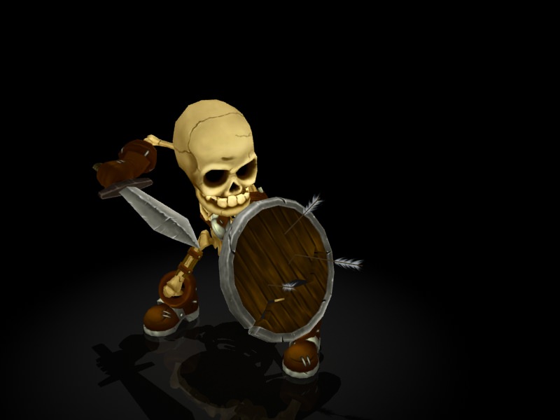 Skeleton Warrior Low-poly 3D model_5