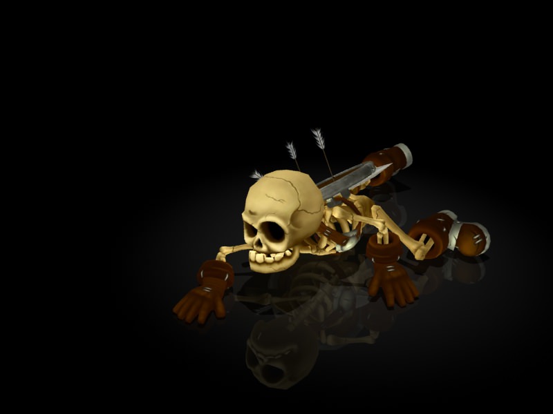 Skeleton Warrior Low-poly 3D model_7