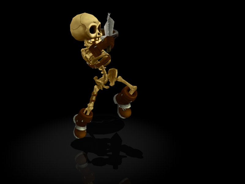Skeleton Warrior Low-poly 3D model_2