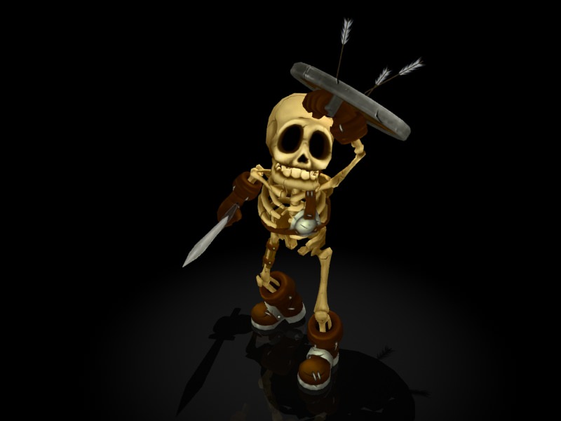 Skeleton Warrior Low-poly 3D model_3