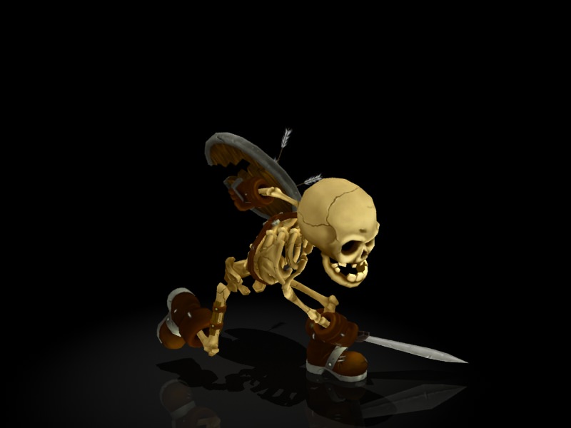 Skeleton Warrior Low-poly 3D model_4