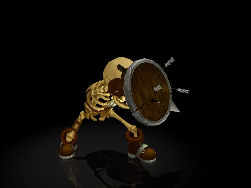 Skeleton Warrior Low-poly 3D model_6