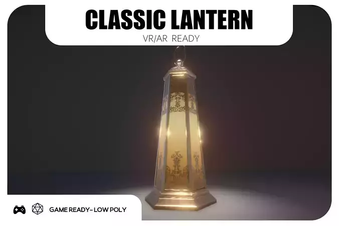 Classic Lantern - Game Ready Low-poly 3D model