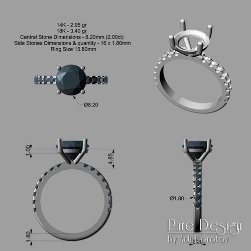 Ring Mor 2ct 3D print model