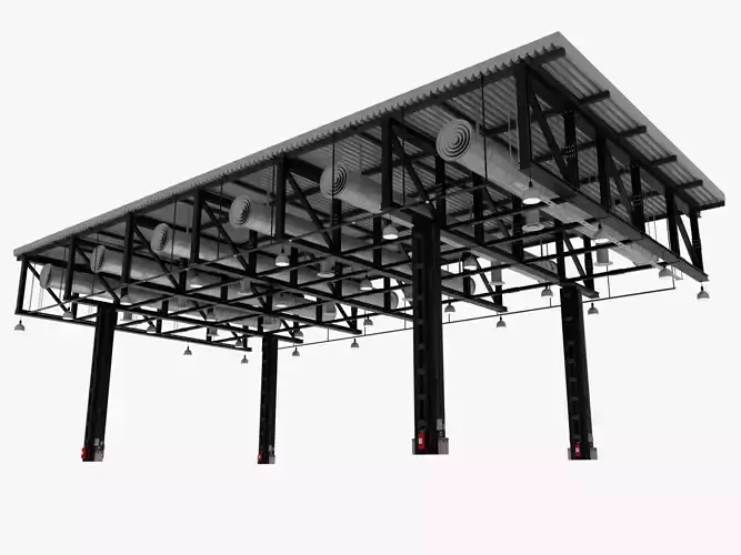 Ceiling Ventilation Pipes 23 3D model