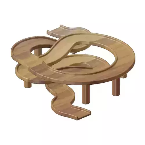 Wooden Architectural Complex Bridge 3D model