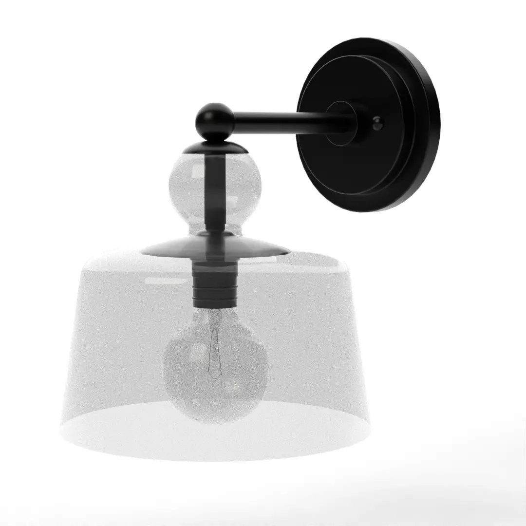 April Glass Sconce Black Low-poly 3D model
