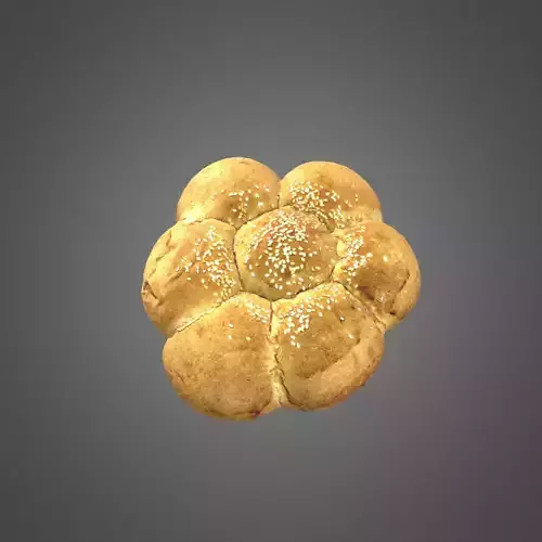 S00011 Sesame Pull-Apart Bread Low-poly 3D model