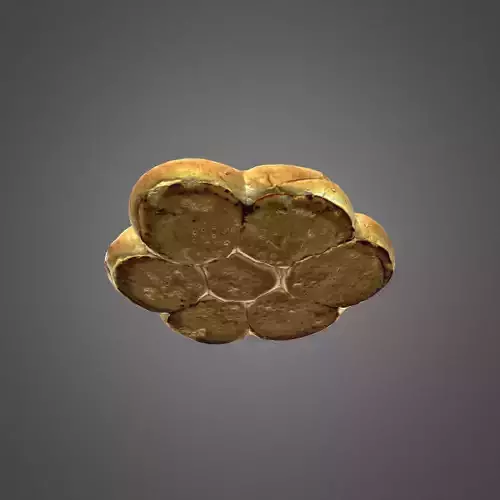 S00011 Sesame Pull-Apart Bread Low-poly 3D model 4