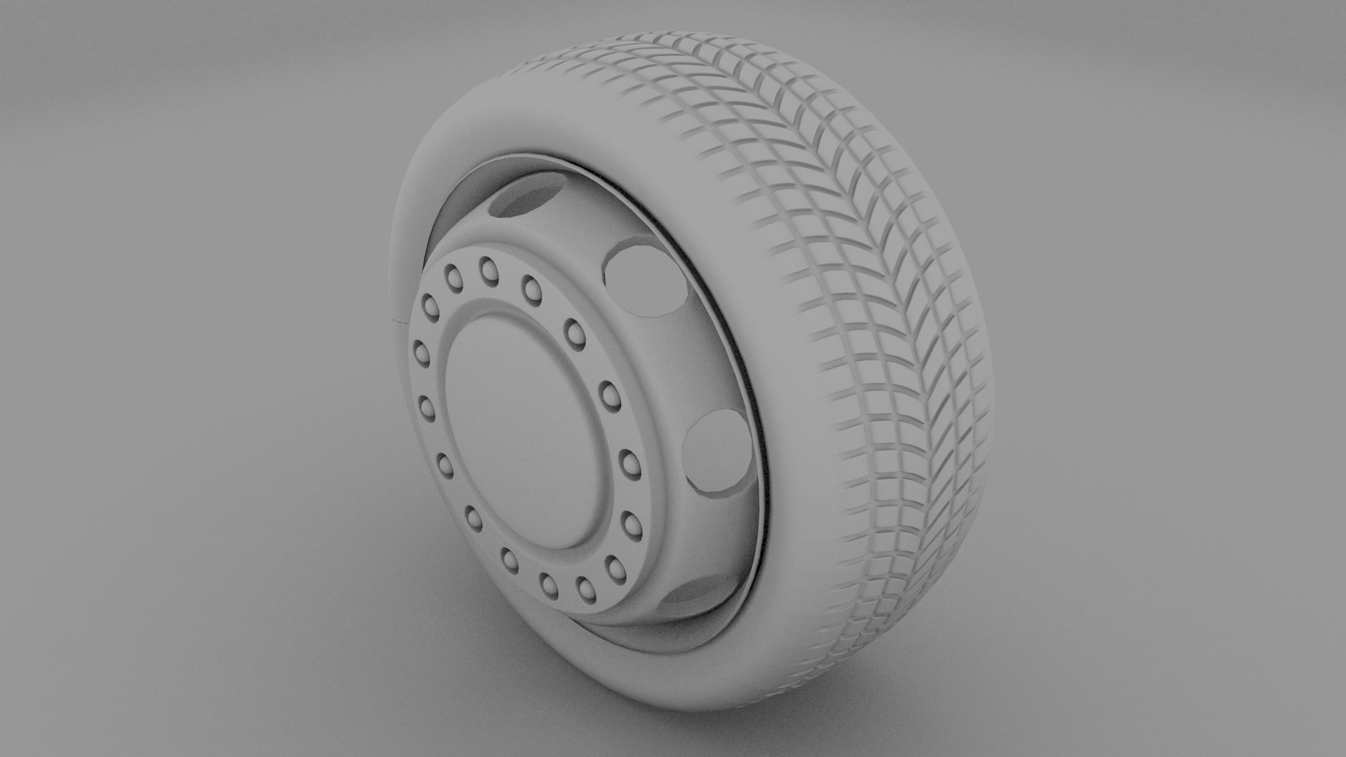 Truck Bus Wheel Low-poly 3D model_5
