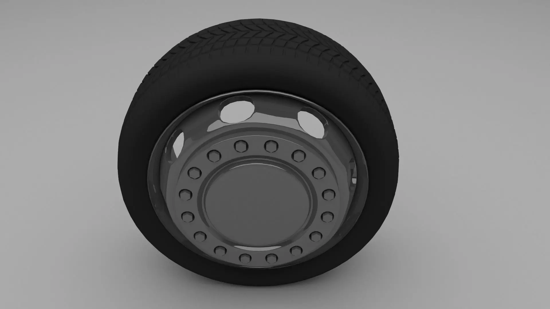 Truck Bus Wheel Low-poly 3D model_0