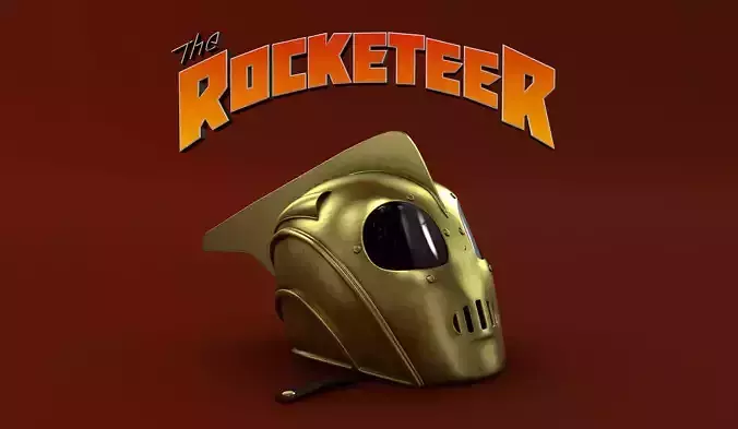 THE ROCKETEER helmet with script 3D model