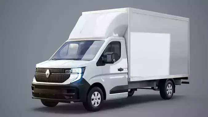 Renault Master 2025 Lift Gate Box Truck 3D Model