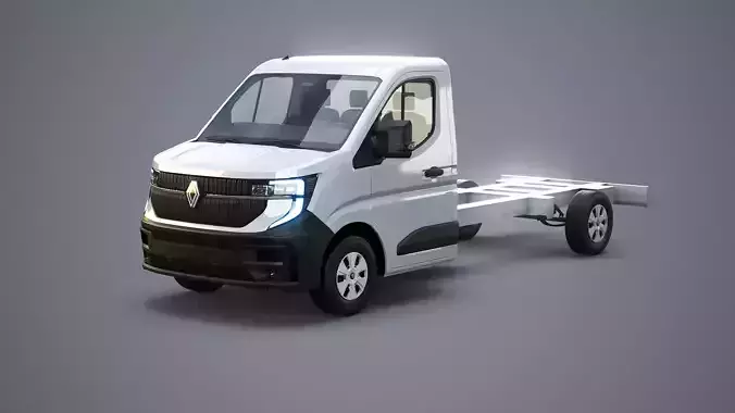Renault Master 2025 Chassis Cab - Realistic PBR Textured Low-poly 3D model
