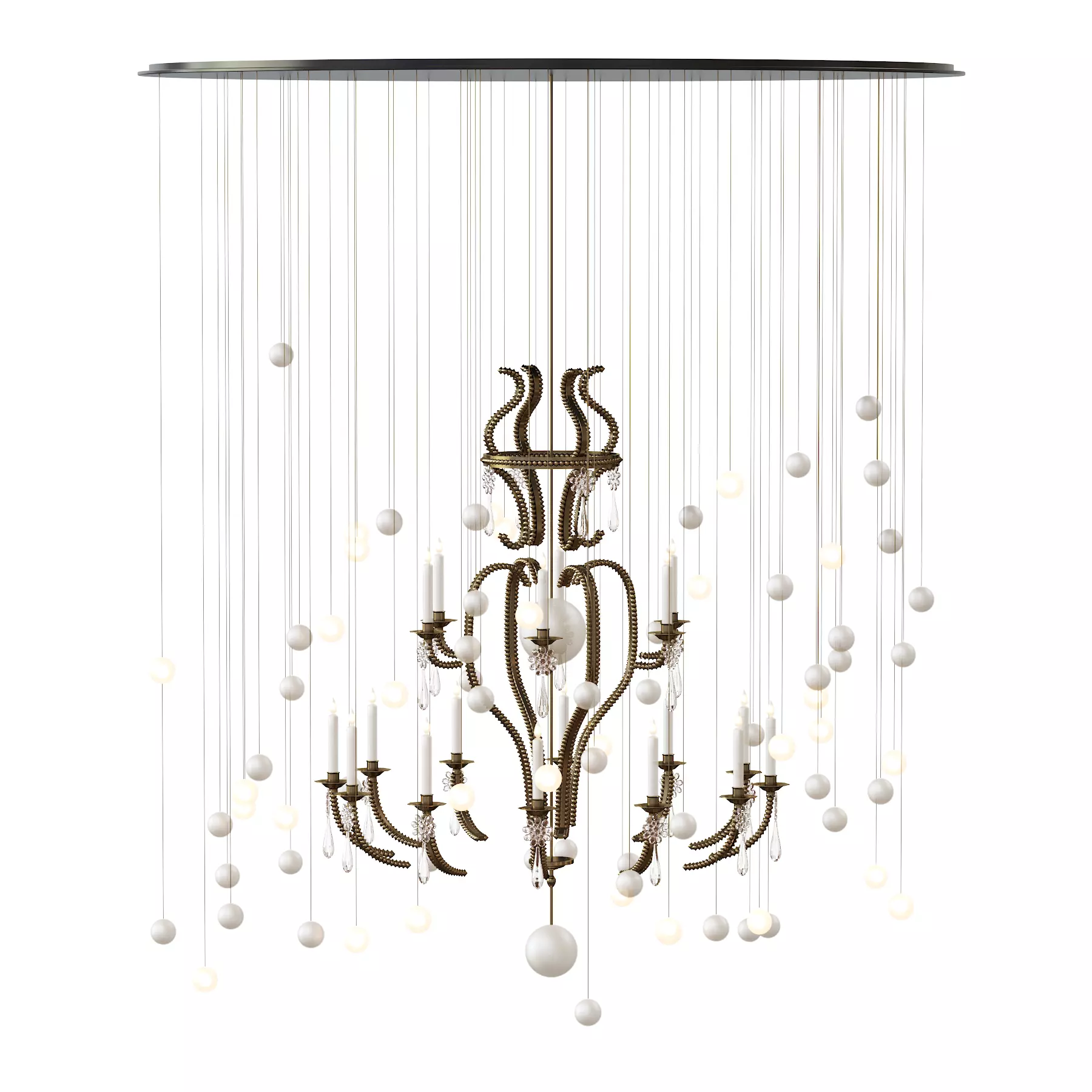 Contemporary Le Merveilleux Black Chandelier 3D model