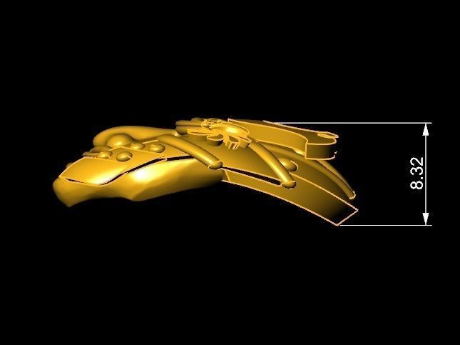 TJ 51 3D Golden Samurai For Ring Pendant Watch Decor 3D print model_1