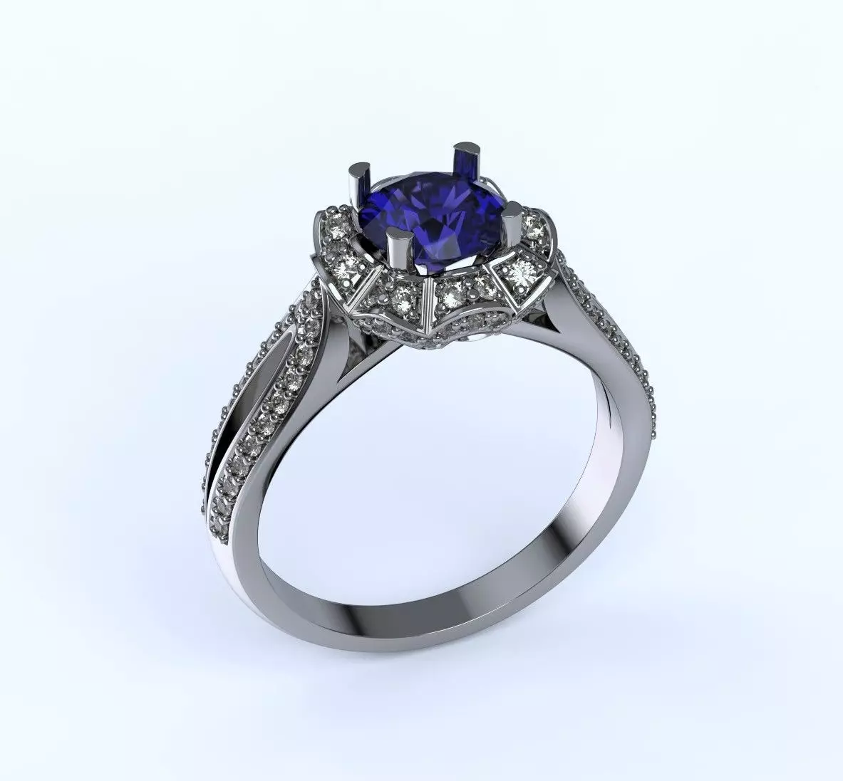 Diamond Engagement Ring R21 Free Free 3D print model