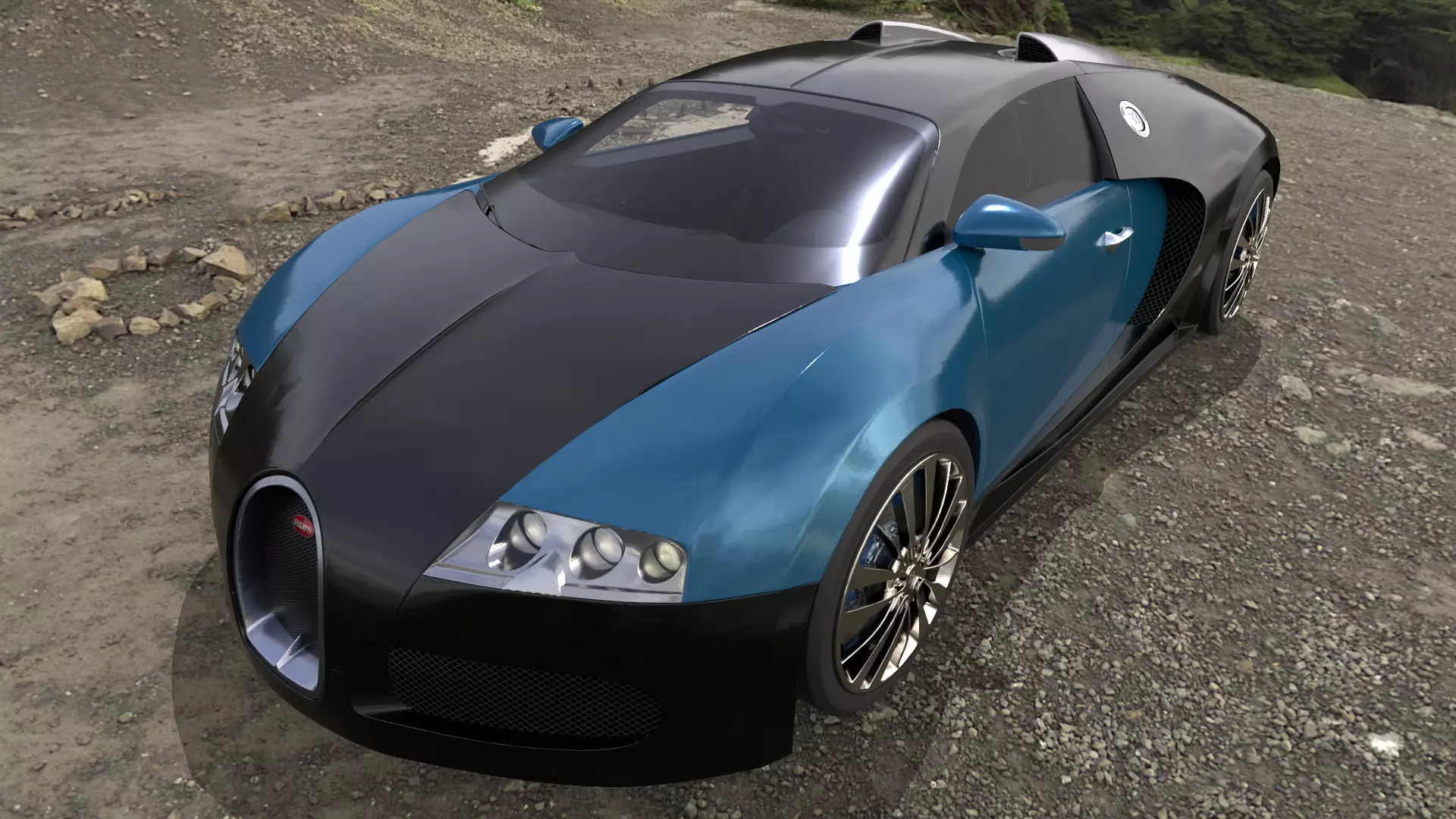 Bugatti Veyron Low-poly 3D model