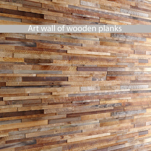 Mosaic wood panel planks 2 3D model